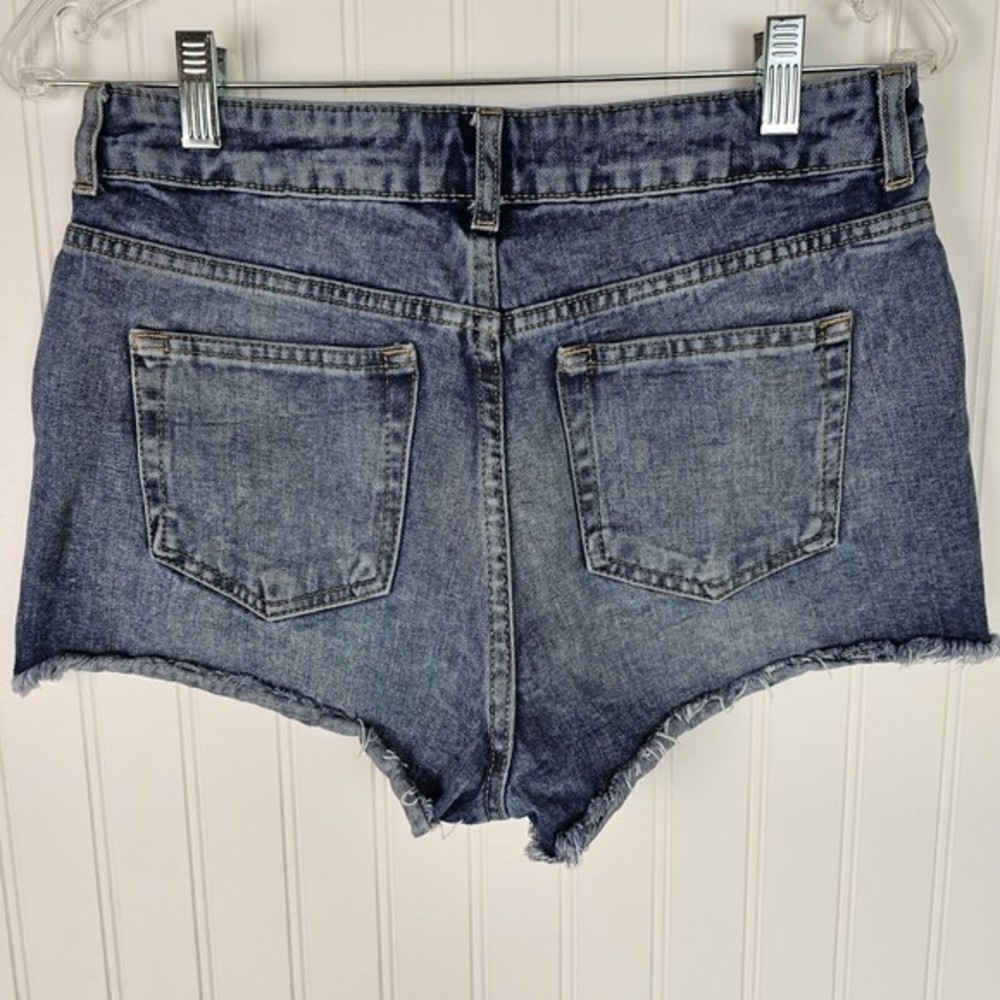 Topshop Moto Jean Shorts Women's Button Fly Size‎ 8 - Picture 2 of 10